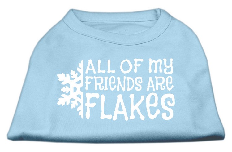 All my friends are Flakes Screen Print Shirt Baby Blue XXL